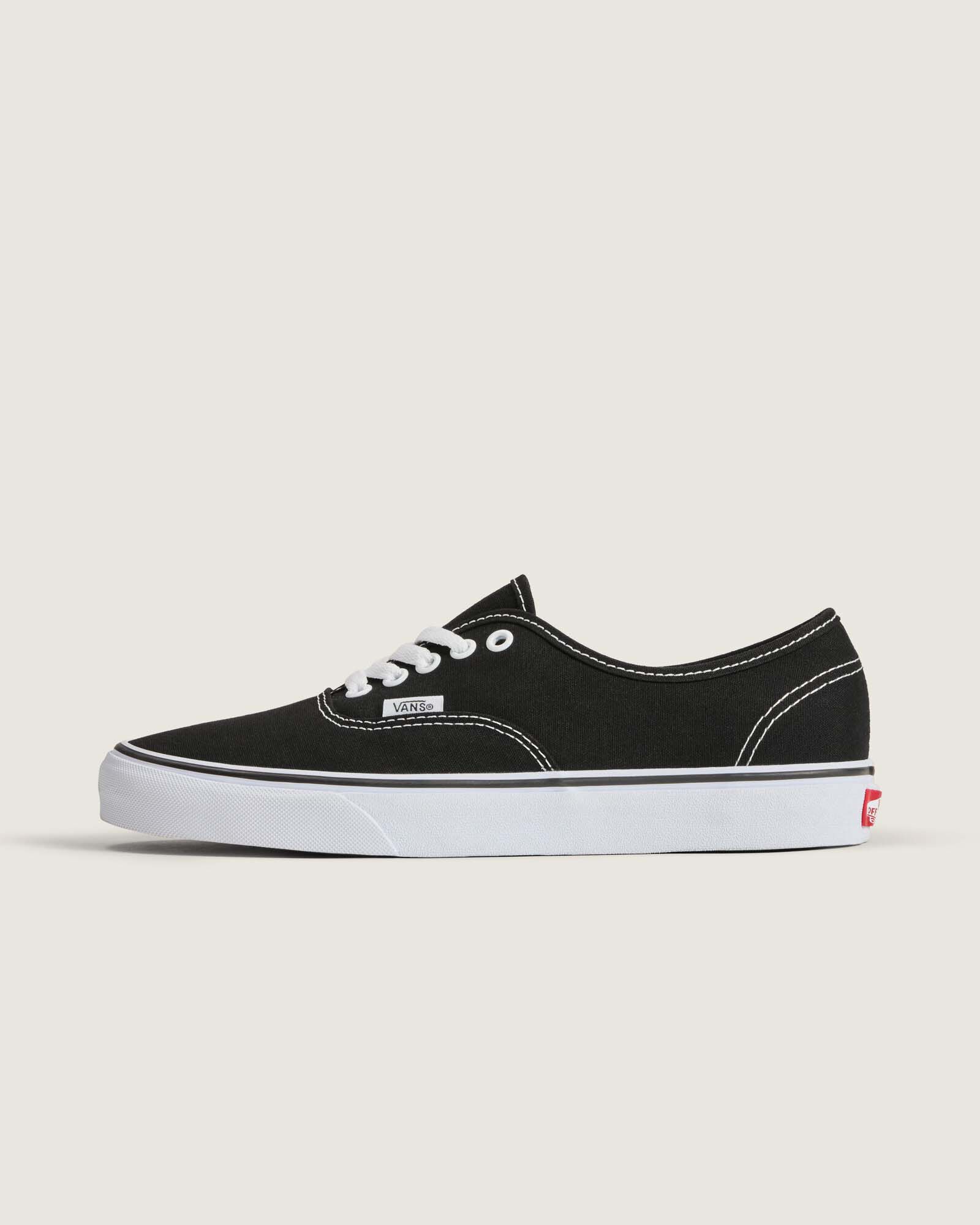 【名作/極美品】VANS US8 AUTHENTIC レザー スニーカー 黒 vans AUTHENTIC オーセンティック レザー US8（26cm）黒の通販