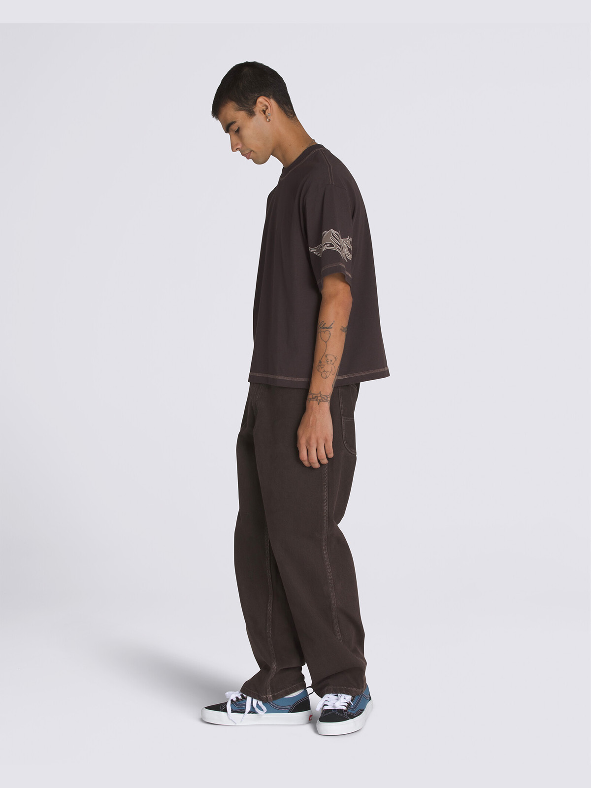 スケート チェック5 ルーズデニムパンツ image number 1