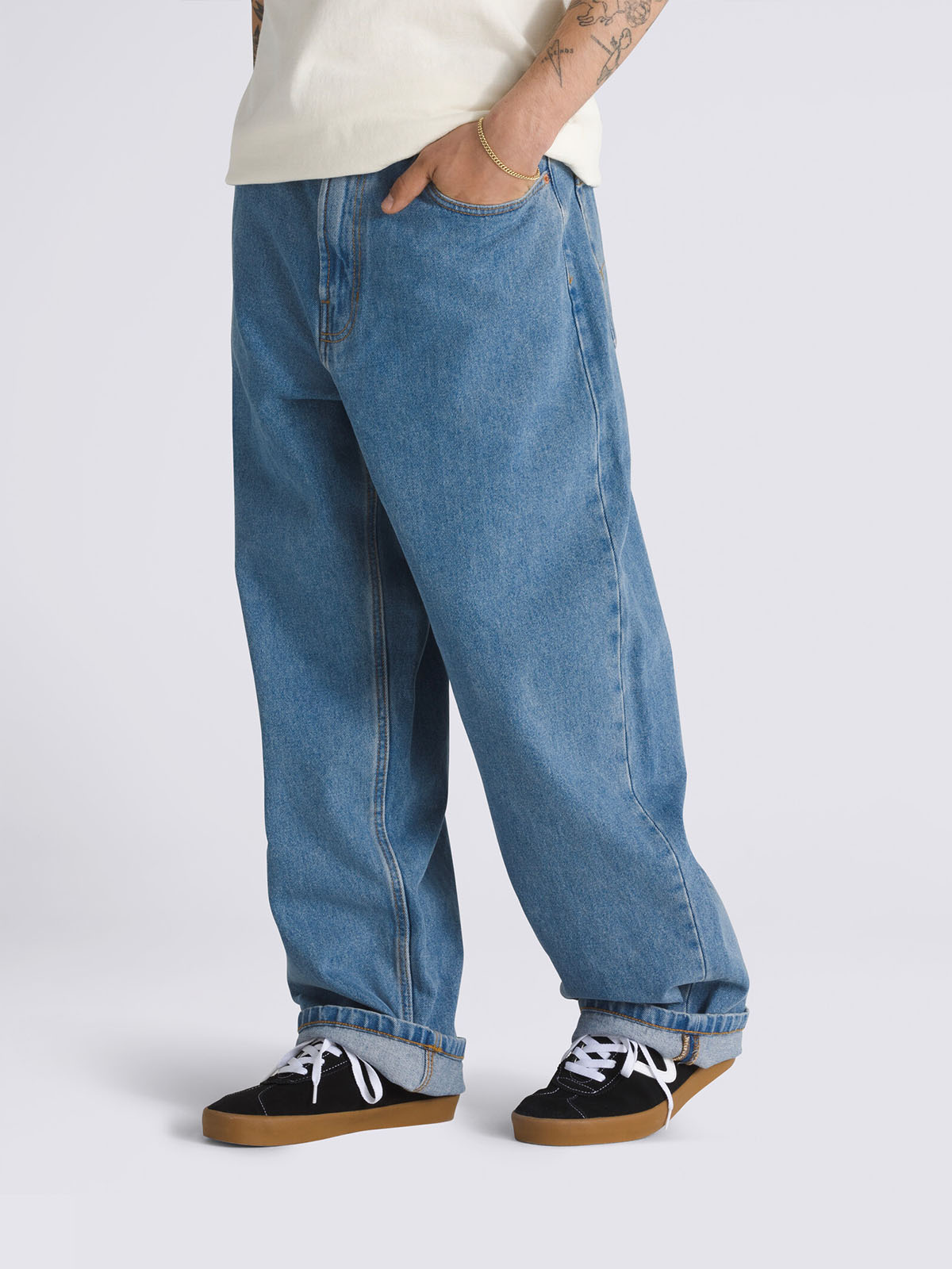 チェック5 バギーデニムパンツ image number 1