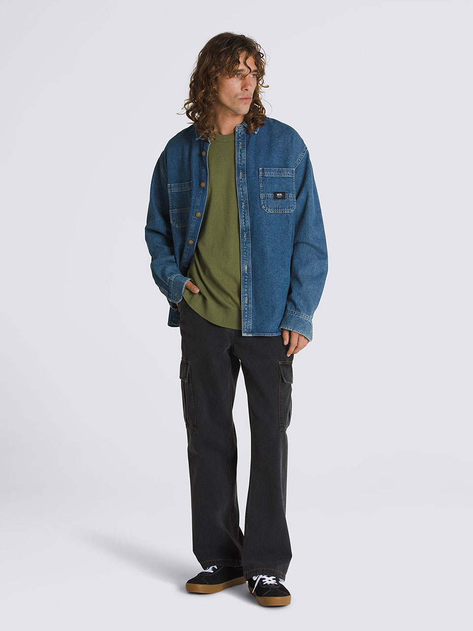 STEVENS デニム ロングスリーブシャツ image number 2