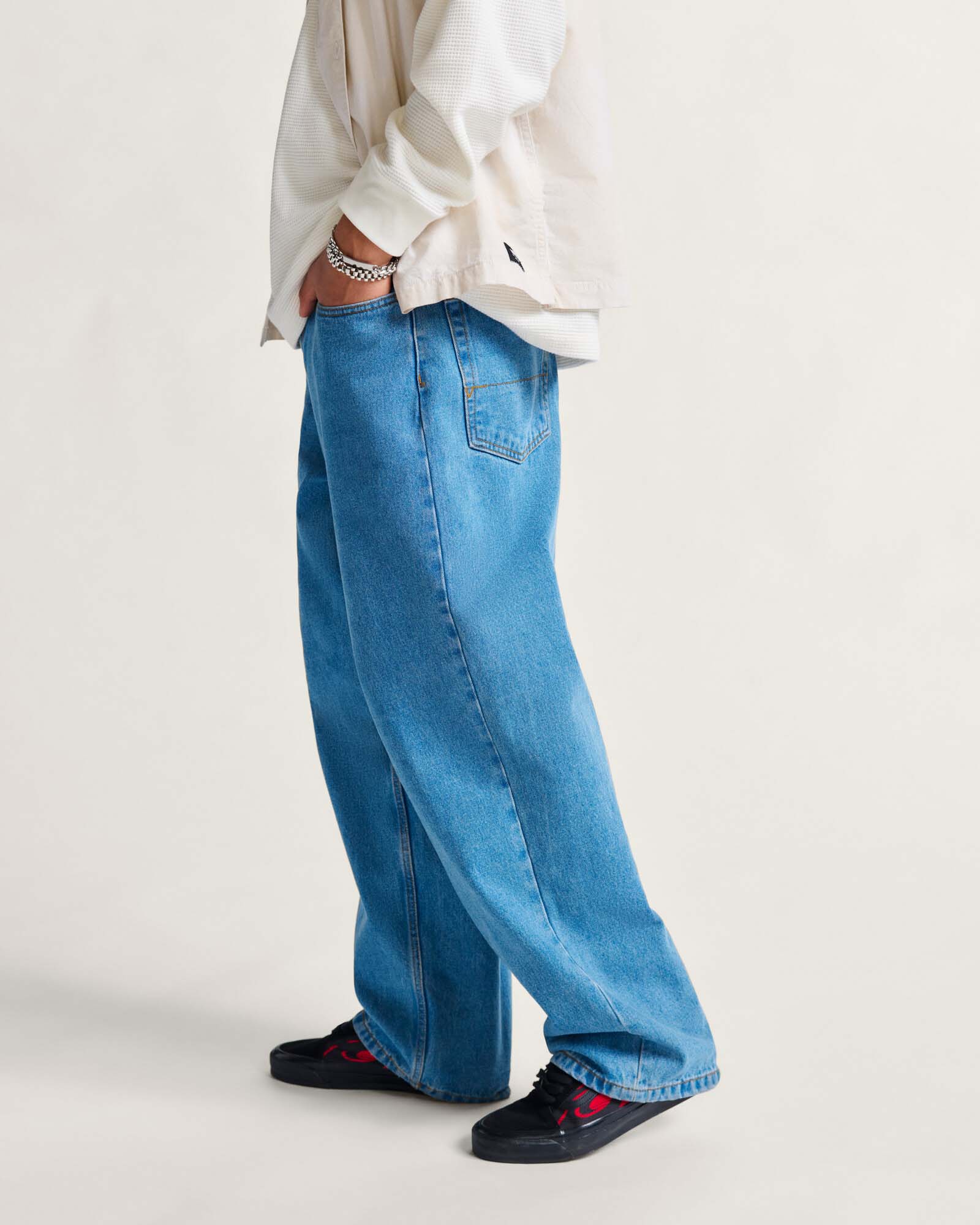 チェック5 バギーデニムパンツ image number 2