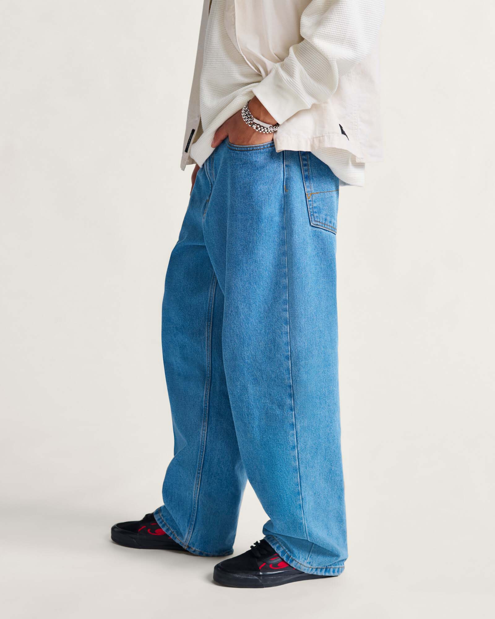 チェック5 バギーデニムパンツ image number 1