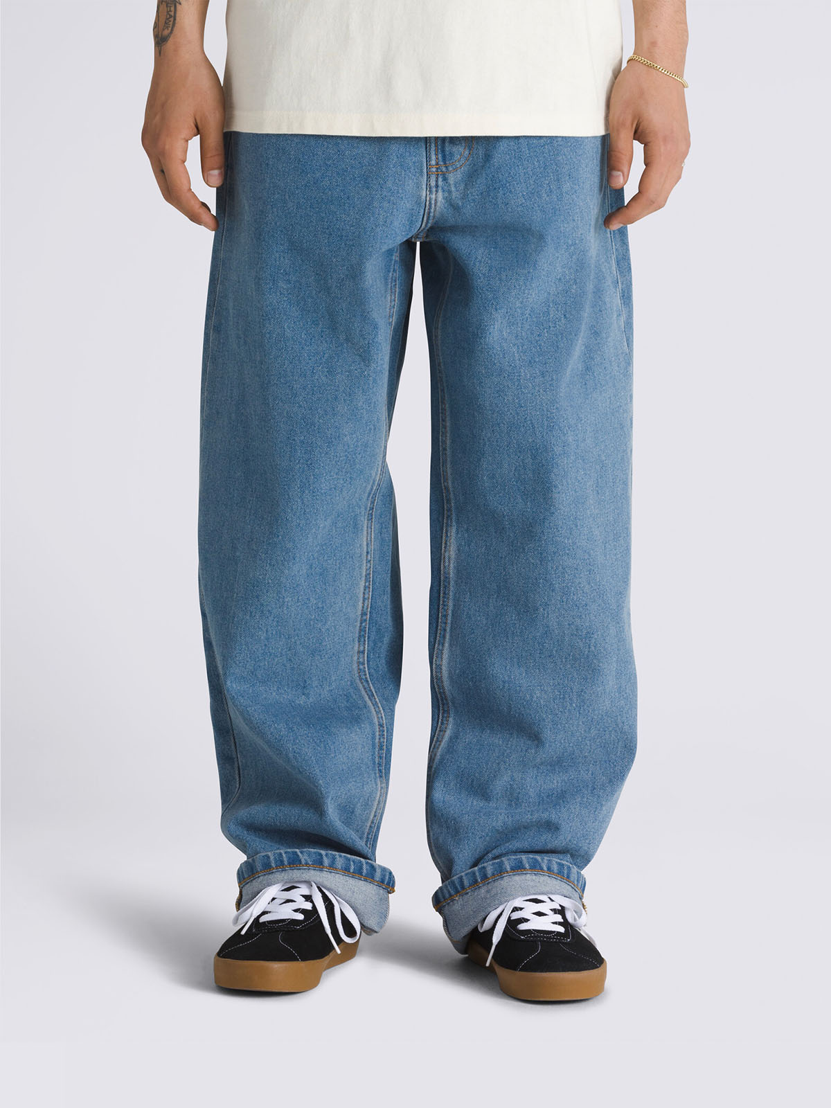 チェック5 バギーデニムパンツ image number 0