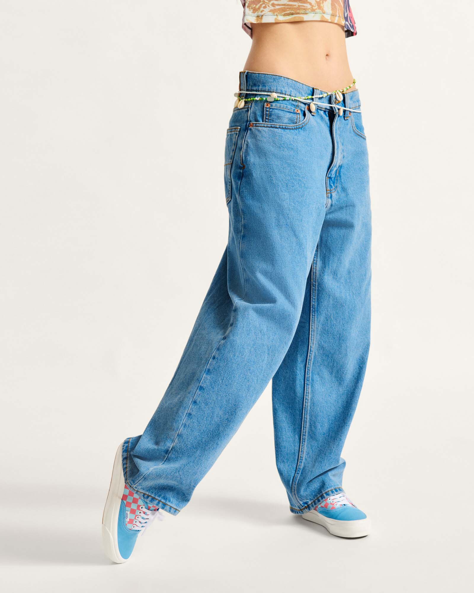 チェック5 バギーデニムパンツ image number 3